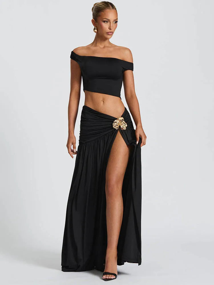 UNLEASH - Waistless Pleated Skirt Set